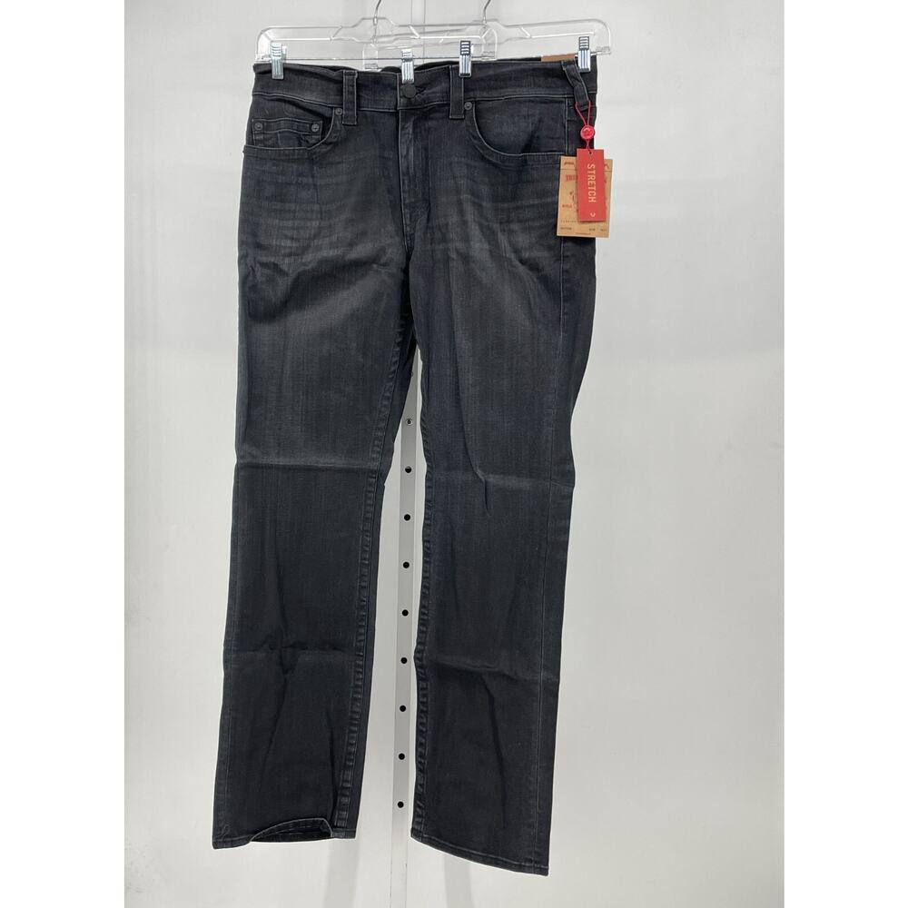 True Religion Mens Ricky Jeans 38 Dark Dust Straight Stretch Coated Denim 101752